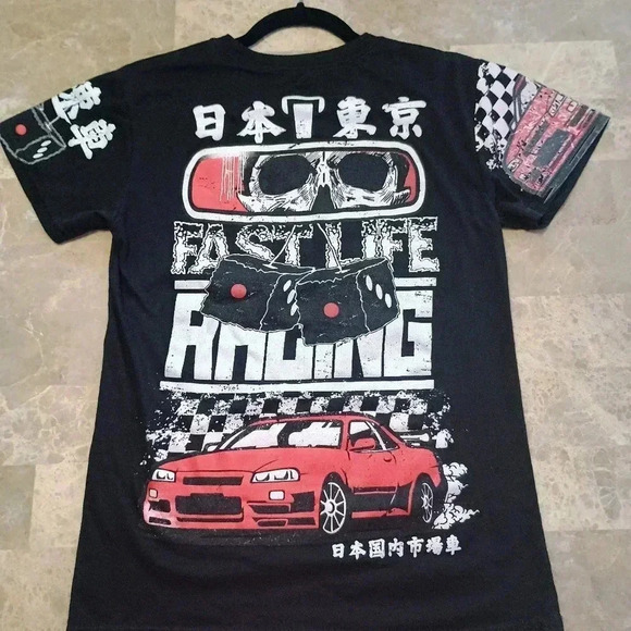 Mens Small Fresh Laundry Tshirt Black and Red/Vintage - Picture 4 of 5